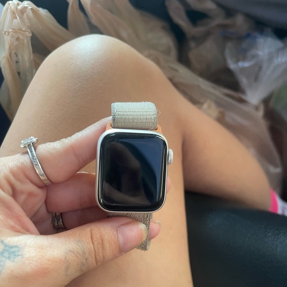 Smartwatch with Black Display and Silver Case